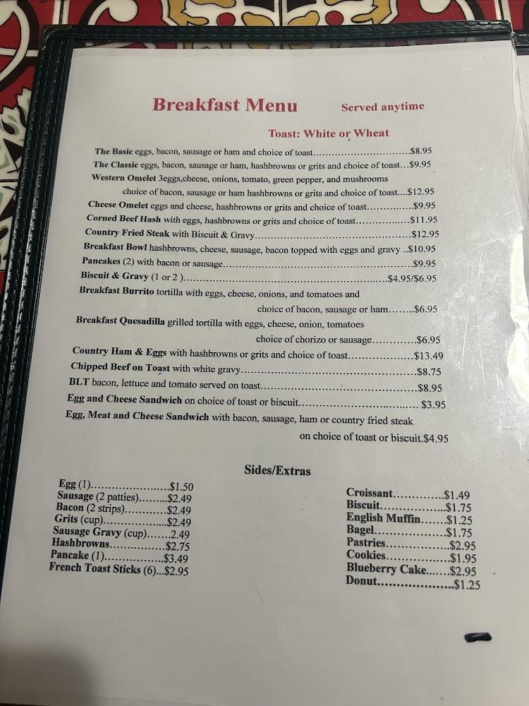 The Fillin Station Menu image 1